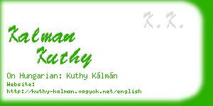 kalman kuthy business card